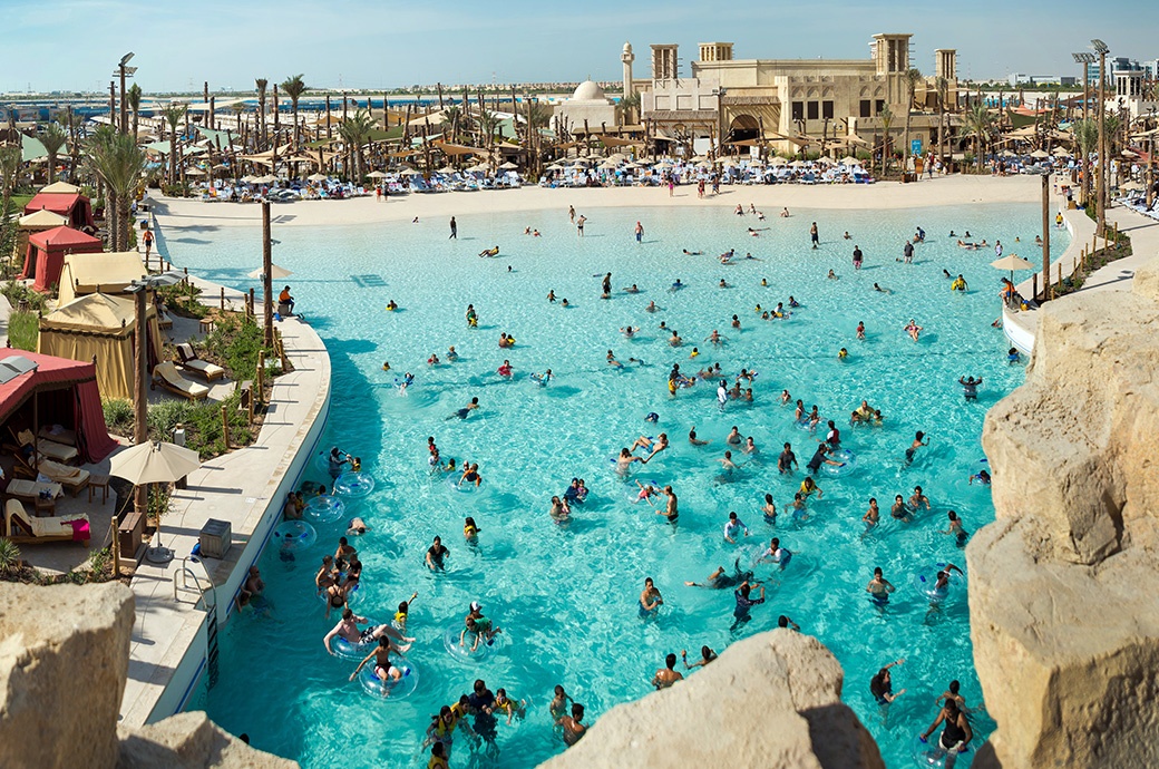 Image Family Wave Pool, Yas Waterworld, Abu Dhabi, United Arab Emirates